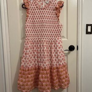 J. Crew Factory Pink and Orange Floral Dress